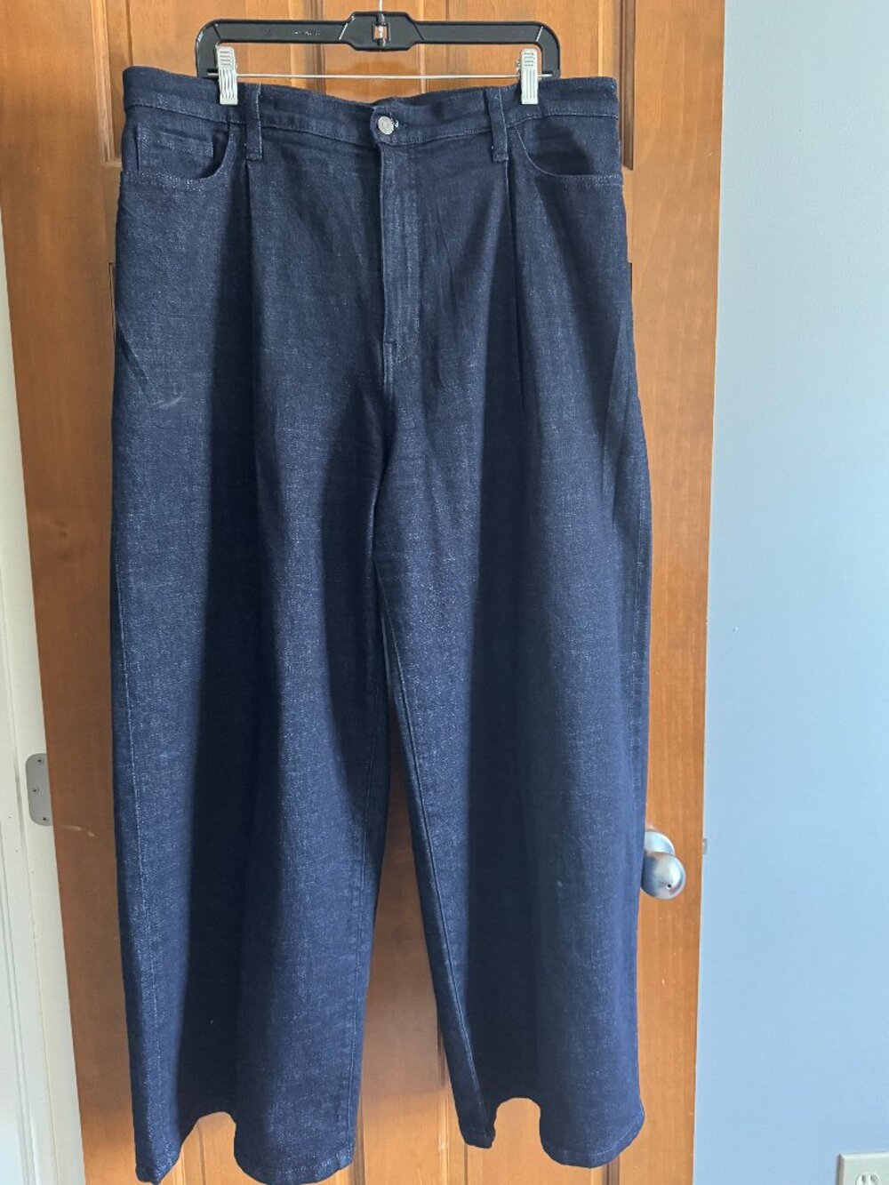 Banana Republic Wide Leg Pleated Dark Wash Jeans Size 33/16 Career Chic - Picture 3 of 8